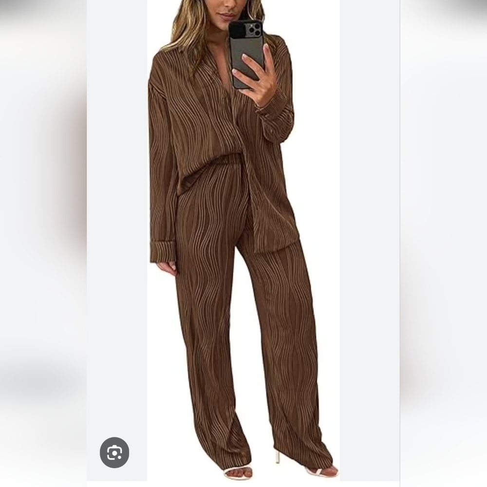 2 Piece Dark Brown Pant Suit